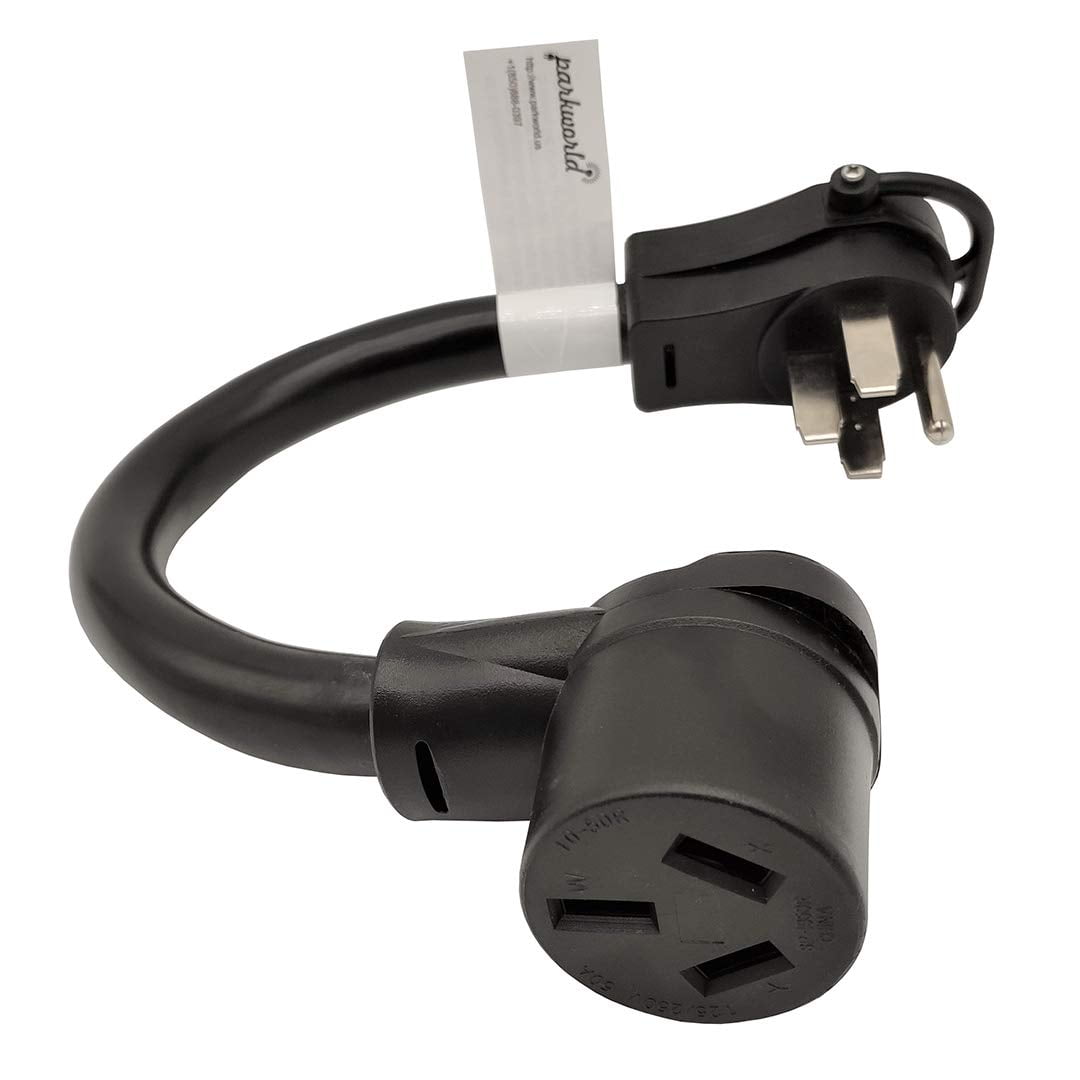 Parkworld 61438 RV to Dryer Adapter Cord RV Plug NEMA 14-50P to 10-50R Dryer Female, 50A, 250V, 12 inch