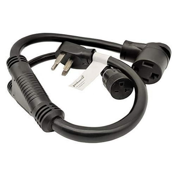 Parkworld 61476 4-Prong Dryer Splitter, NEMA 14-30P Male Plug to 14-30R & 6-20R (T-Blade Also for 6-15R) Female Receptacle (3 Feet)