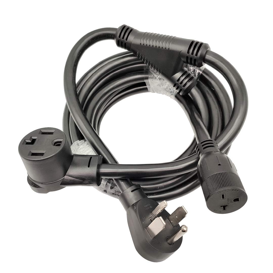 Parkworld 61483 4-Prong Dryer Splitter to 6-20R, NEMA 14-30P Male Plug to 14-30R & 6-20R (T-Blade Also for 6-15R) Female Receptacle (20 Feet)