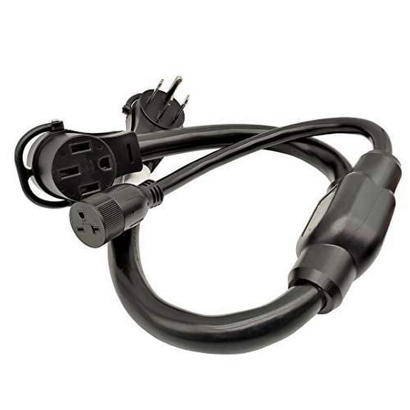 Parkworld 61506 4-Prong RV Splitter, NEMA 14-50P Male Plug to 14-50R & 6-20R (T-Blade Also for 6-15R) Female Receptacle (3 Feet)