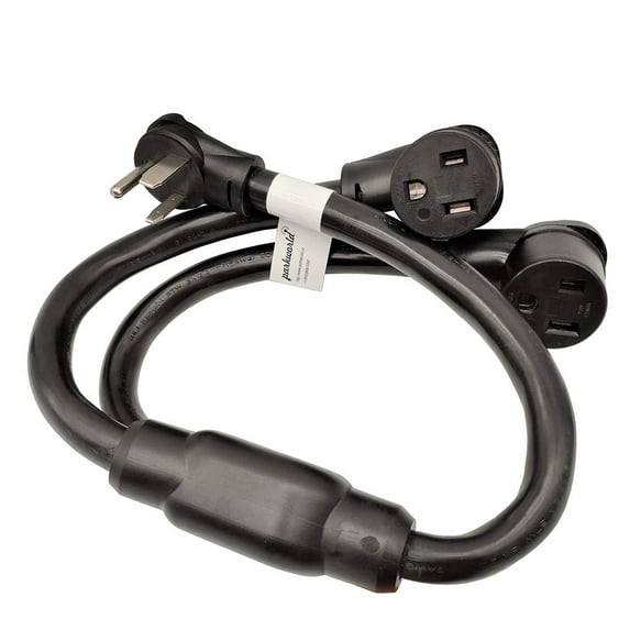 Parkworld 61513 Welder 50A Splitter, Industrial Male Plug NEMA 6-50P to (2) 6-50R Female Connectors, NEMA 6-50 Splitter Cord Y Adapter 3 feet