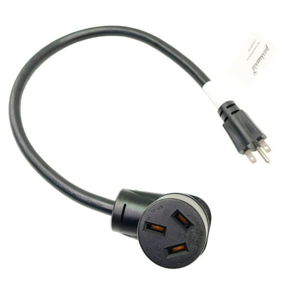 Parkworld 61643A Adapter Cord A/C 3 Prong Plug 6-15P to 10-50R Electric Stove Receptacle, NEMA 6-15 Dryer Male to NEMA 10-50R Electrical Stove Female, ONLY Output 15A, 250V 2FT