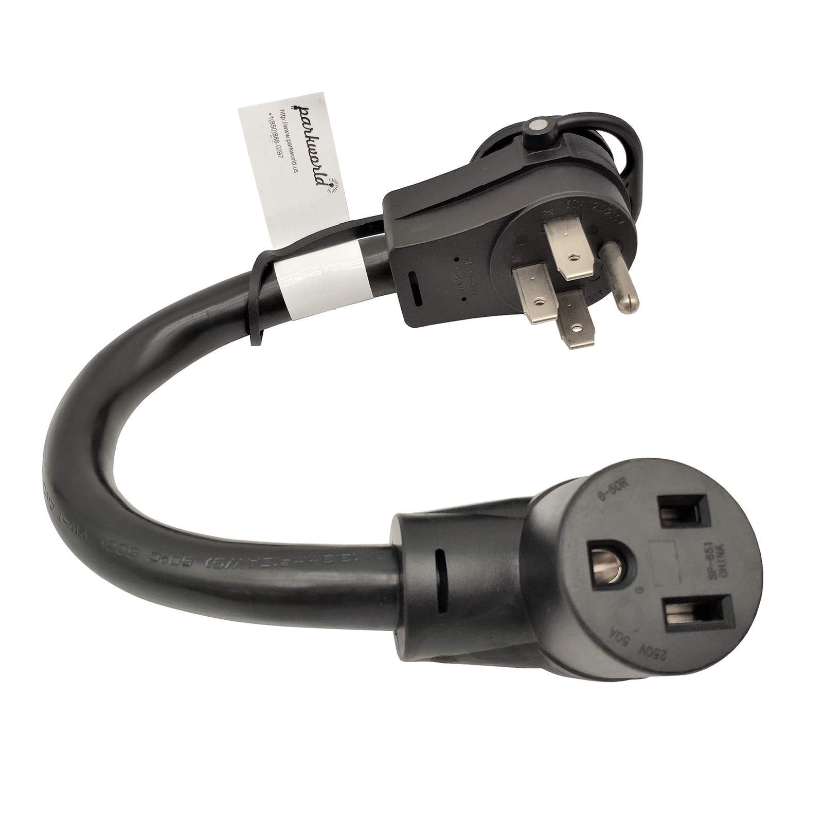 Parkworld 62015 RV 50A Splitter Adapter Cord 14-50P to 14-50R & 6-50R Welder 3-Prong 50A 250V Female (1.5FT)