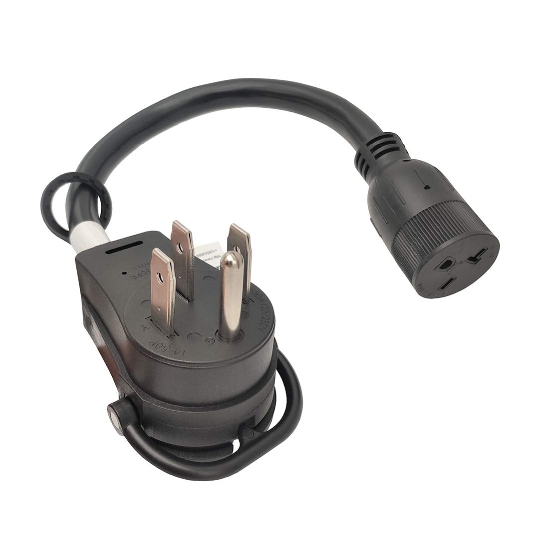 Parkworld 62053 RV 50A Splitter Adapter Cord 14-50P to 14-50R \u0026 6-20R (T-Blade) A/C 3-Prong 20A 250V Female (1.5FT)