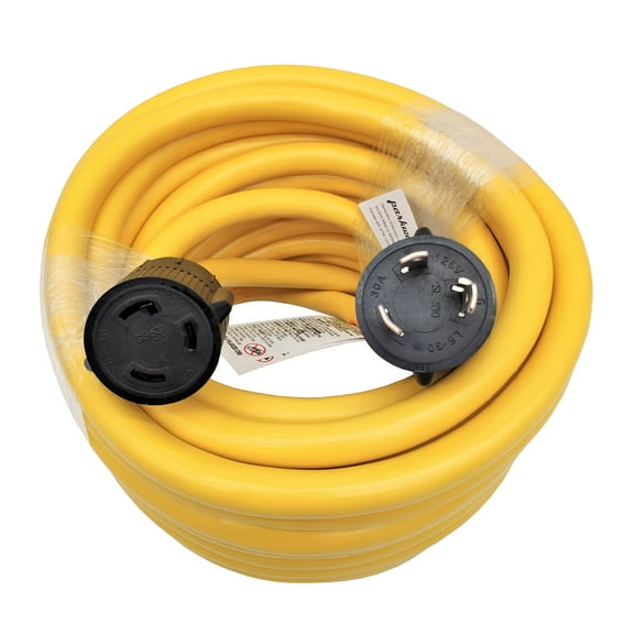 Parkworld 62138 NEMA L5-30 Extension Cord, Locking 3-Prong, 30 AMP, 125 Volts, 3750 Watts (50FT)