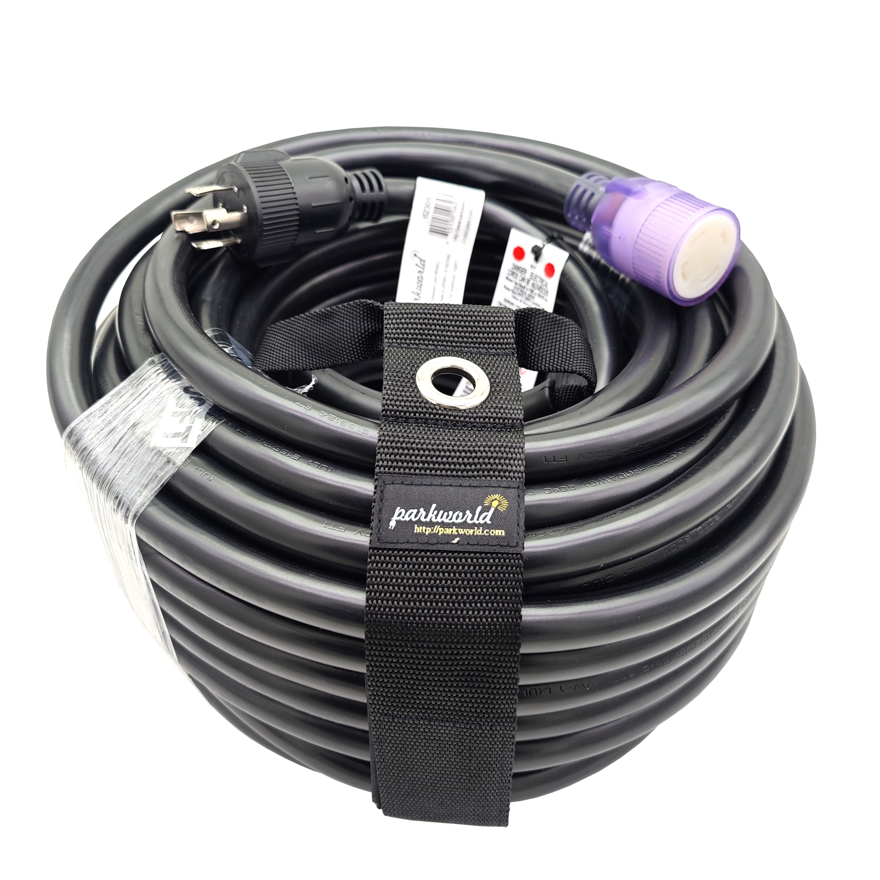 Parkworld 62305 UL Listed 30amp 4 Prong Generator Extension Cord, NEMA L14-30P to L14-30R Female with Lighted. (100 Feet)