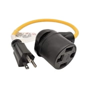 Parkworld 62329 Household Regular 5-20 Plug 20A Male to Dryer 14-30 Receptacle 4-Prong Female Adapter Cord, Two hots bridged in Female ONLY Output 125V