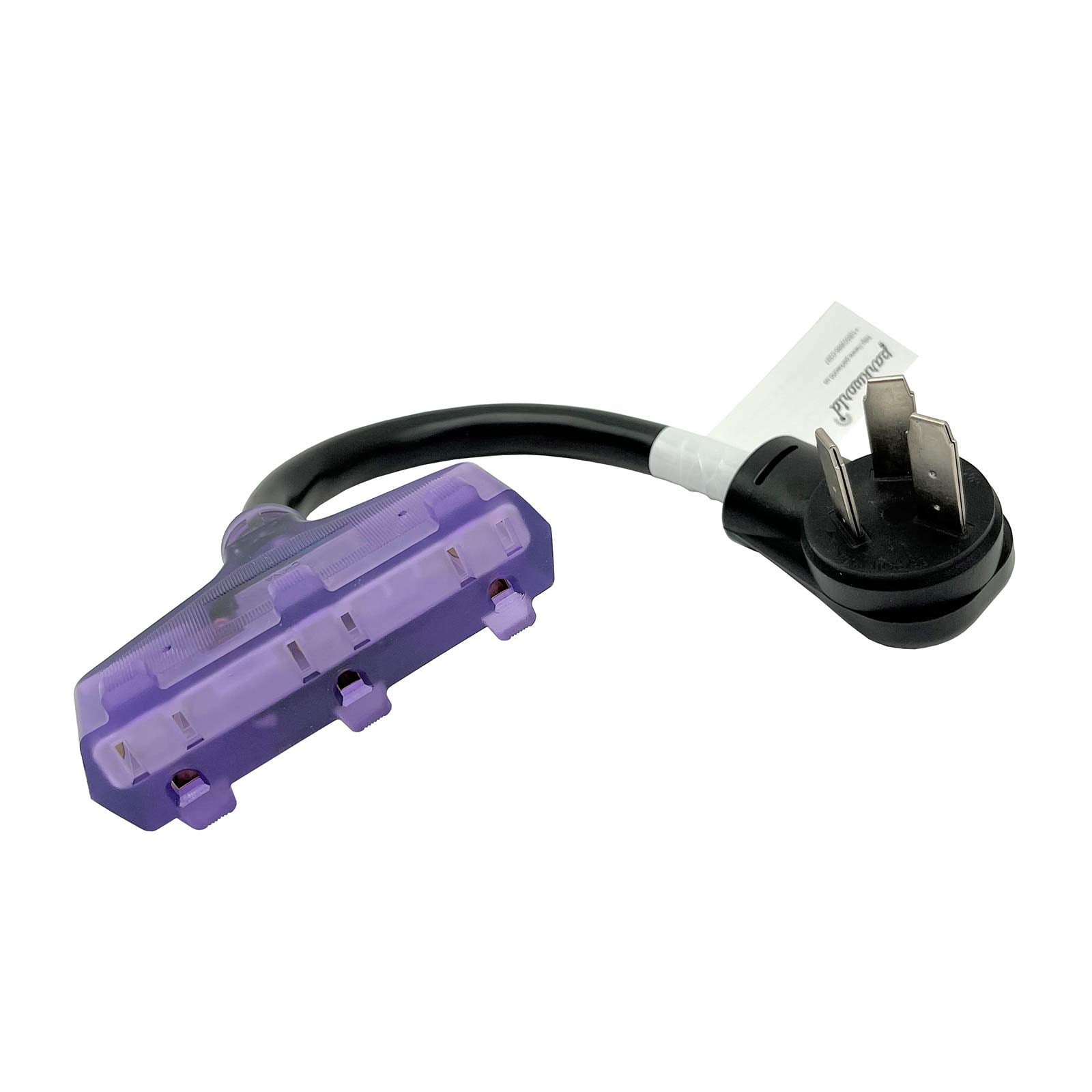 Parkworld 62343 Range Adapter Cord, 10-50P Male to (3) 5-15R Female Household Tri Outlet with Lighted Output 125V, 14 inch