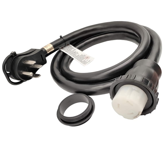 Parkworld 62404 RV 50A Shore Power Extension Cord Adapter, 50amp Camper Plug 14-50P to SS2-50R Marine Twist Lock Receptacle (7FT)