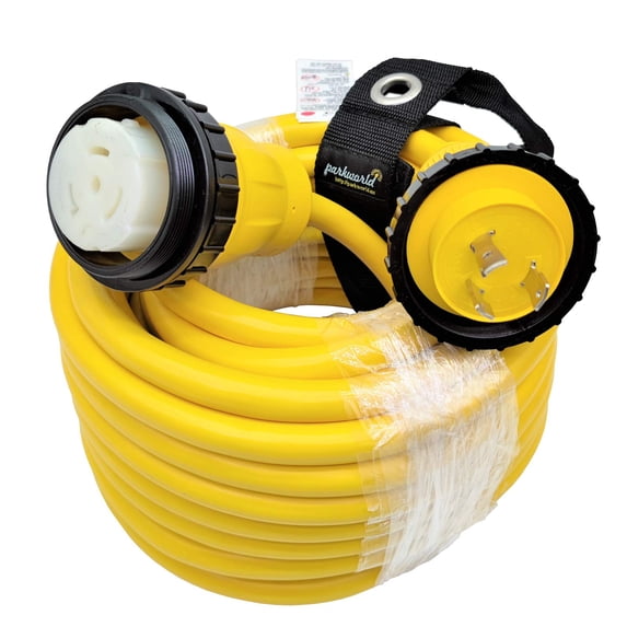 Parkworld 62442Y Shore Power Adapter Cord RV 30A 125V L5-30P male to Marine SS1-50R 50A 125V female (yellow, 50FT)