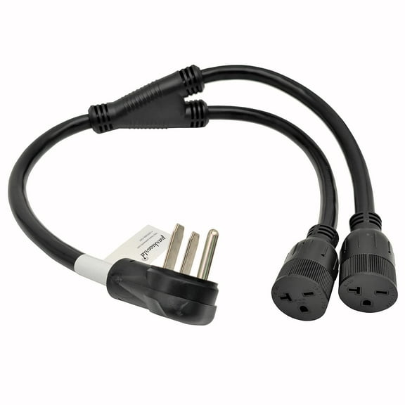 Parkworld 62473 3-Prong Industrial Splitter Cord, NEMA 6-30P to 6-20R (T-Blade Also for 6-15R) Dual Outlet (3 Feet)