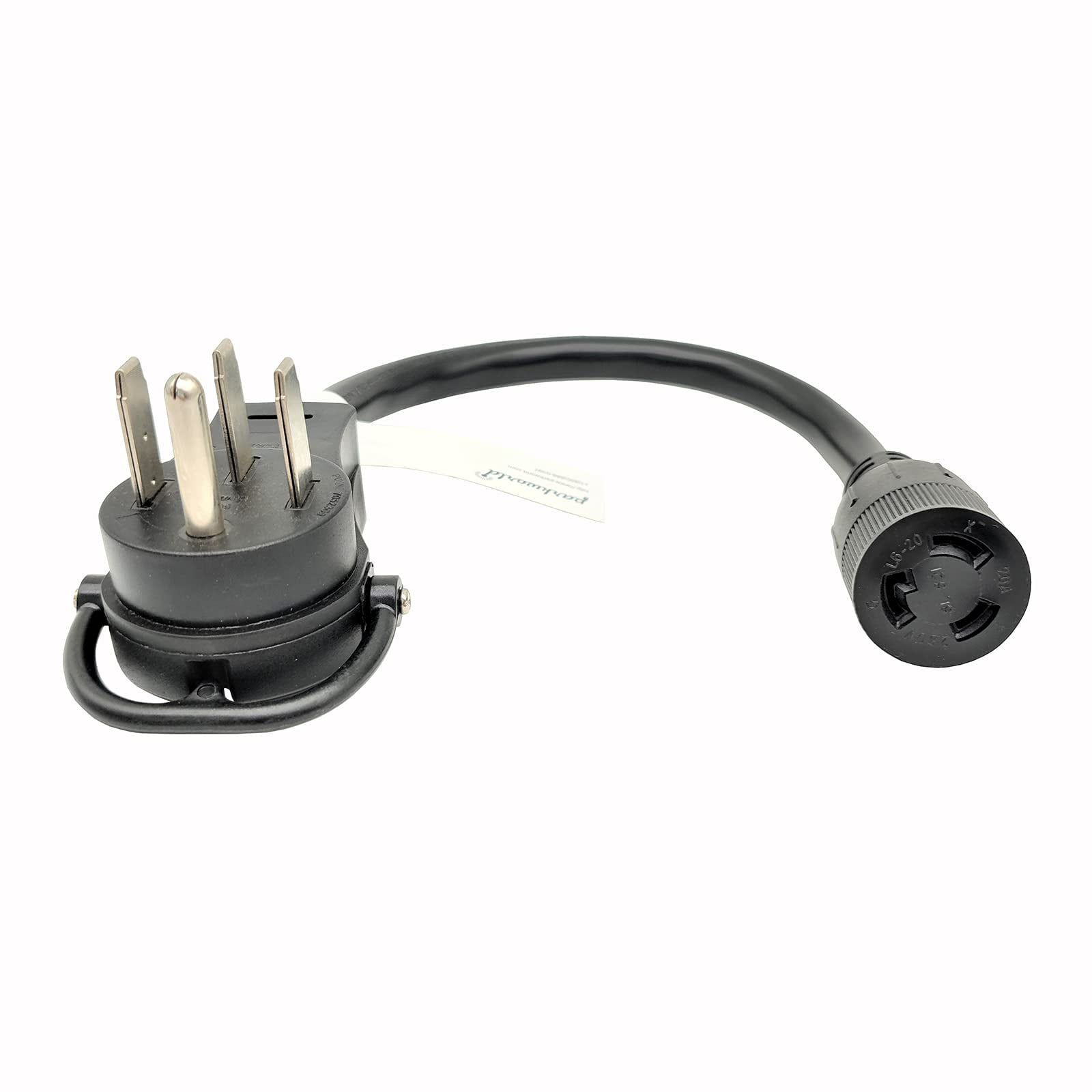 Parkworld 62503 RV Adapter Cord RV 50A NEMA 14-50P to L6-20R Twist Lock 3 Prong Female, 20AMP, 250 Volt, 1.5FT