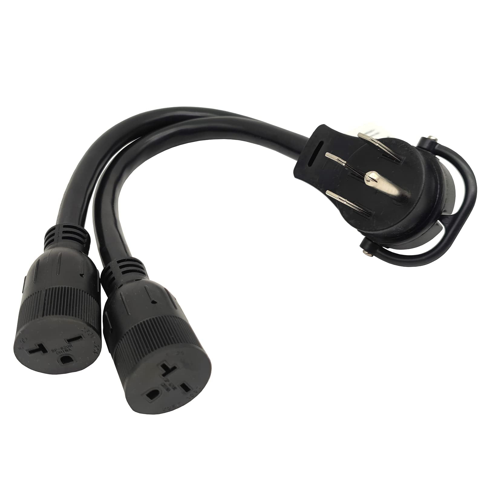 Parkworld 62596 4-Prong RV Splitter, NEMA 14-50P to 6-20R (T-Blade Also for 6-15R) Dual Outlet (3 Feet)