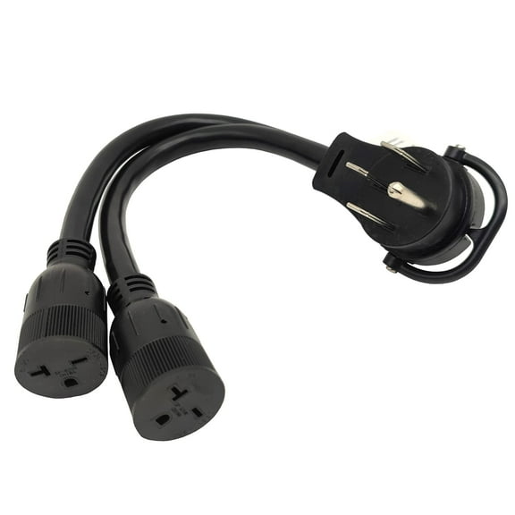 Parkworld 62596 4-Prong RV Splitter, NEMA 14-50P to 6-20R (T-Blade Also for 6-15R) Dual Outlet (3 Feet)