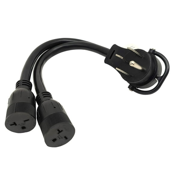 Parkworld 62596 4-Prong RV Splitter, NEMA 14-50P to 6-20R (T-Blade Also for 6-15R) Dual Outlet (3 Feet)