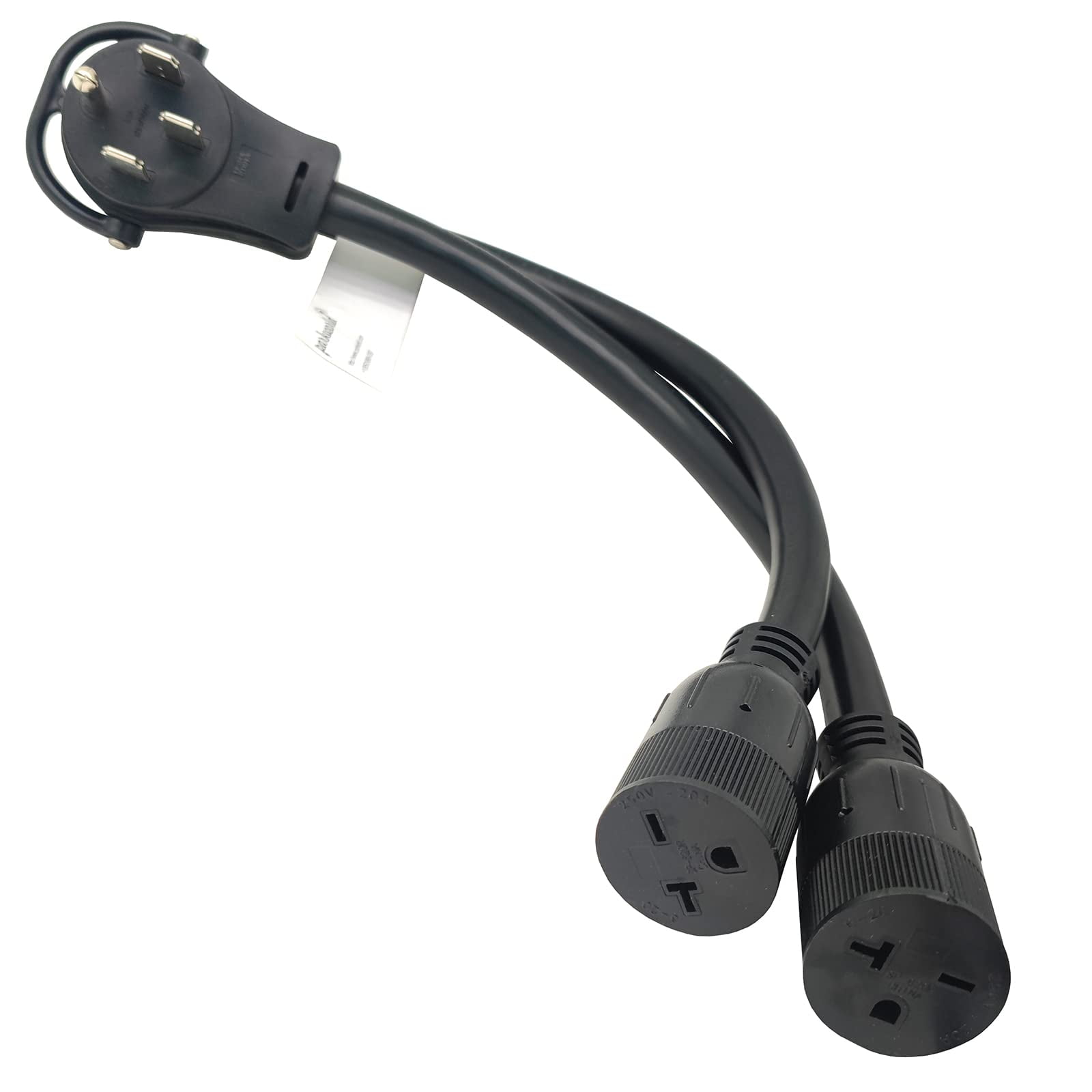 Parkworld 62596A 4-Prong RV Splitter, NEMA 14-50P to 6-20R (T-Blade Also for 6-15R) Dual Outlet (2 Feet)