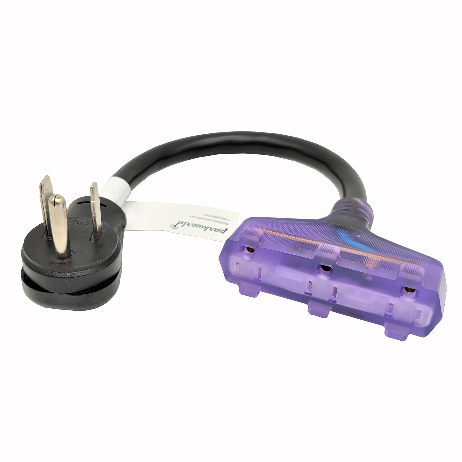 Parkworld 62671 Welder Adapter Cord, Dryer 3-Prong 6-50P Male to (3) 5-15R Female Household Tri Outlet with Lighted, Output 125V, 18 inch