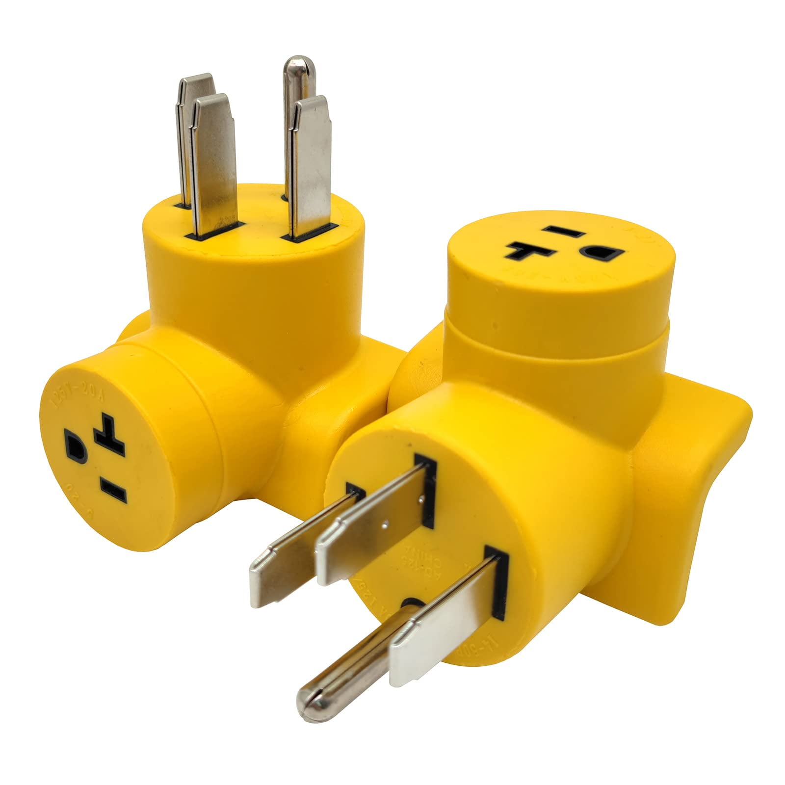 Parkworld 62817 NEMA 14-50P to 5-20R T-Blade 5-15R One Piece Compact Adapter RV to Generator 20A or Household Regular 15A Outlet