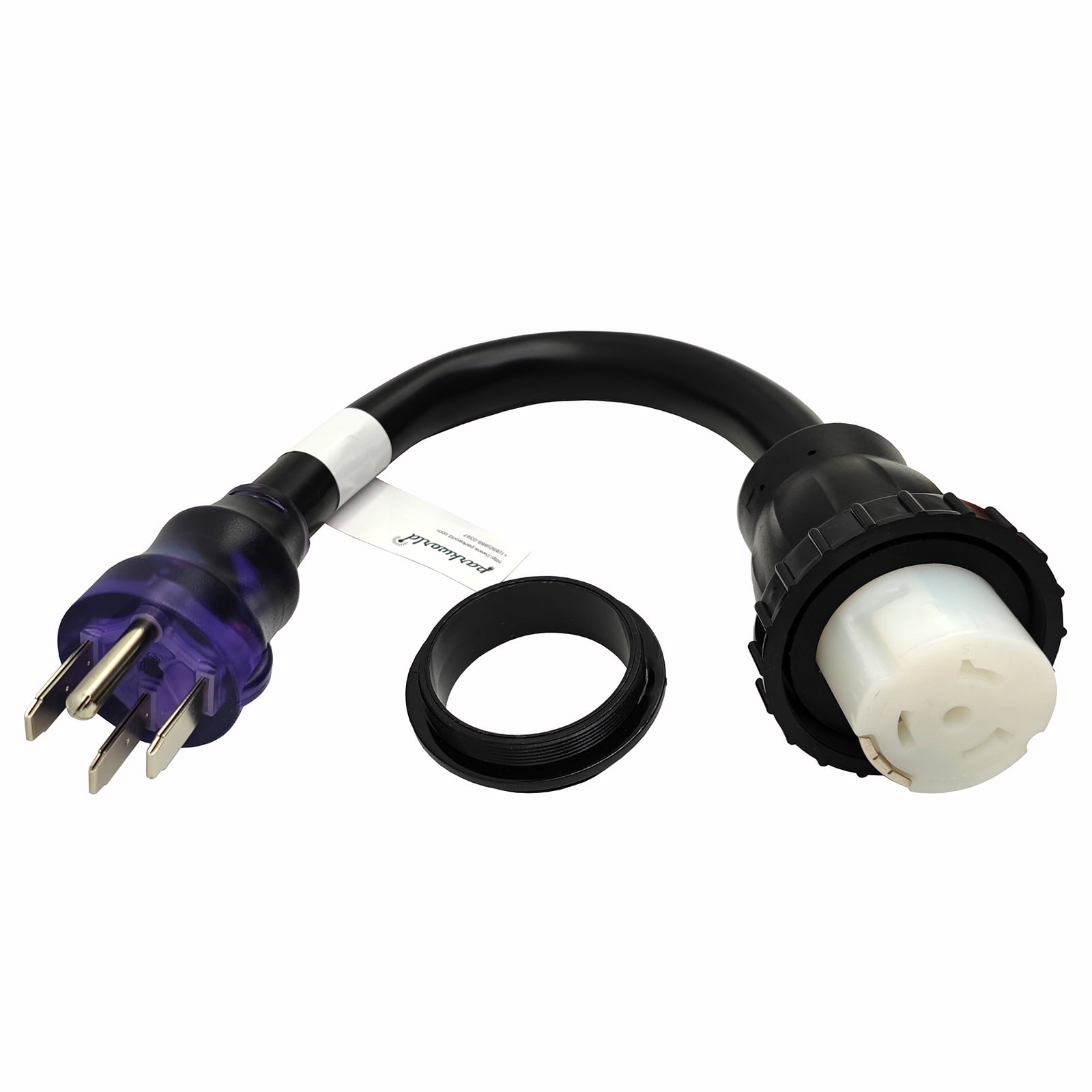 Parkworld 63043 RV Shore Power 50A Extension Cord Adapter , NEMA 14-50P to SS2-50R Straight Plug for Generator (1.5FT)