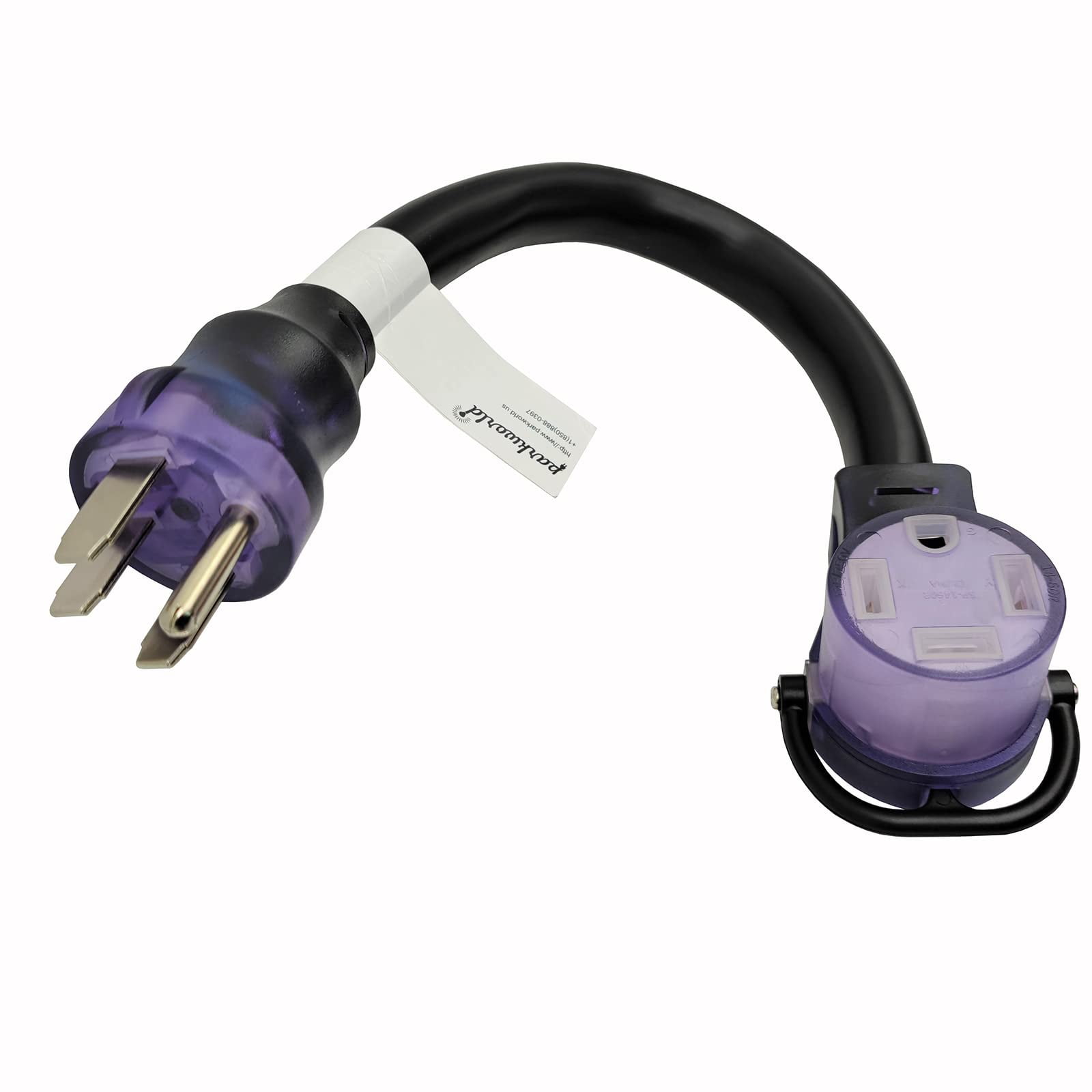 Parkworld 63432 RV Straight 14-50 Plug to 14-60 Welder Receptacle Adapter Cord, NEMA 14-50P to 14-60R, 50AMP, 1.5FT