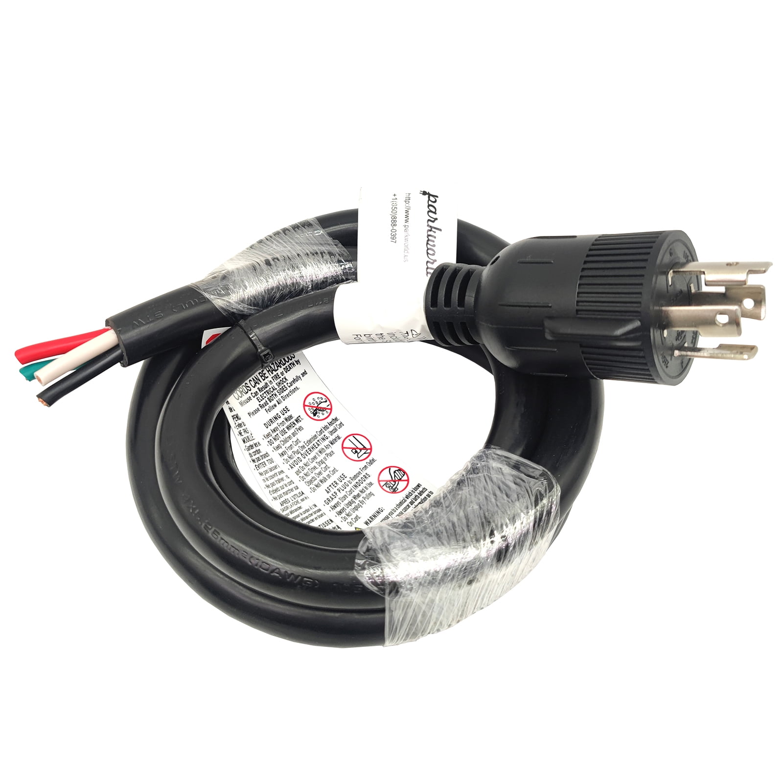 Parkworld 63555 L15-30P Generator 4-Prong 30amp 250volt Twist Lock NEMA L15-30 Plug Power Cord Set, UL Listed (6FT)