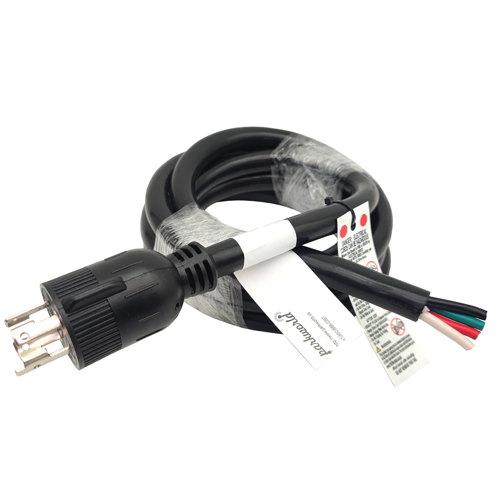 Parkworld 63562 L15-30P Generator 4-Prong 30amp 250volt Twist Lock NEMA L15-30 Plug Power Cord, UL Listed (10FT)