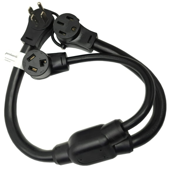 Parkworld 64262 NEMA 14-50P to 10-30R & 14-50R Splitter for 4-Prong RV or EV Charger (3 Feet)