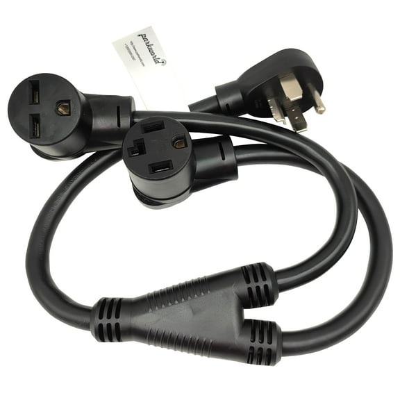 Parkworld 64309 NEMA 14-30P to 6-30R Splitter Cord, NEMA 14-30 Dryer 4-Prong Plug to Workshop 6-30 Outlet and 14-30 Receptacle 3 Feet