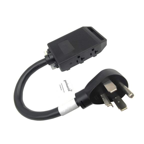 Parkworld 64675, 30A to 20A 220V to 110V Adapter Cord, NEMA 14-30P Plug, 4 T-Blade Outlets