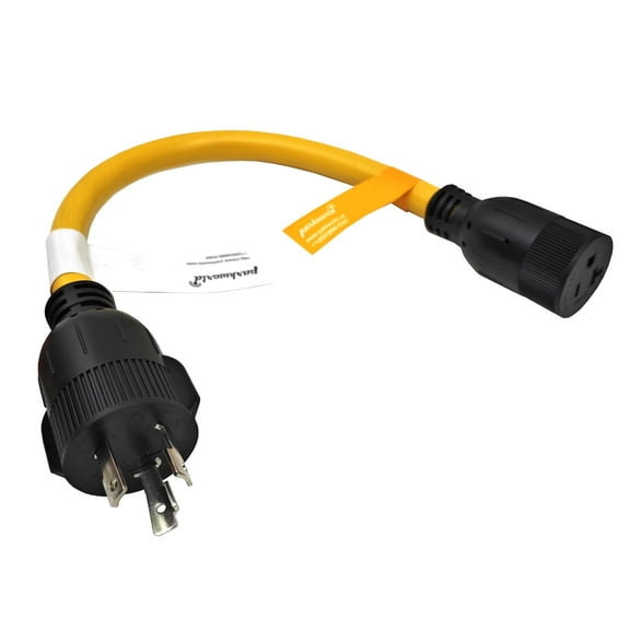 Parkworld 64743 EV Adapter Cord Twist Lock L6-30P 30AMP Plug to NEMA 5-20R T-Blade (Also for 5-15R) Receptacle, 1.5FT (ONLY Output 250Volt)