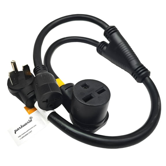 Parkworld 65184 3-Prong Industrial Splitter Cord, NEMA 6-30P to 6-30R and 6-20R (T-Blade Also for 6-15R)