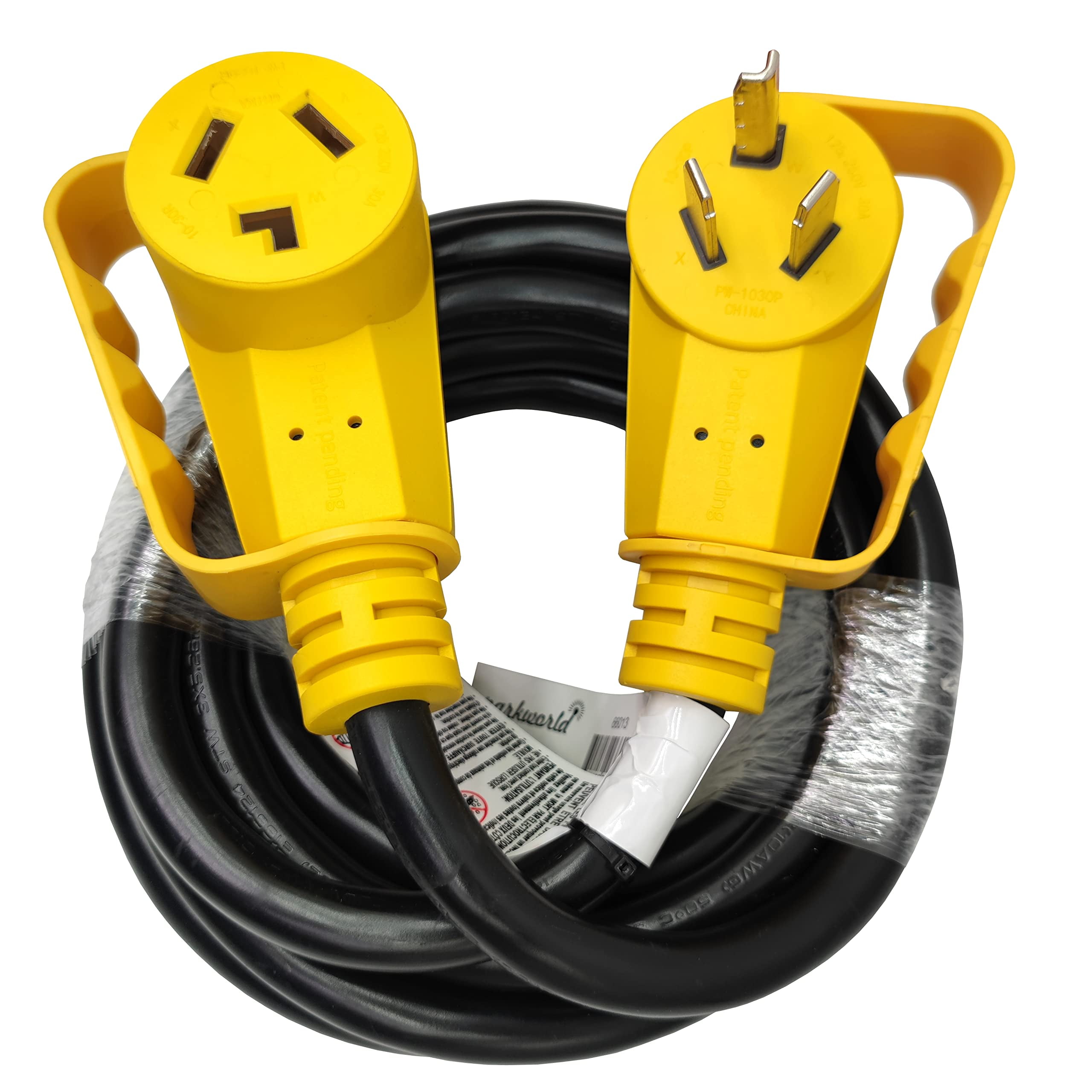 Parkworld 66037 EV Extension Cord, Dryer 3-Prong NEMA 10-30 Extension Cord, EV 10-30P to 10-30R, 30A, 125V/250V, 7500W (50FT)