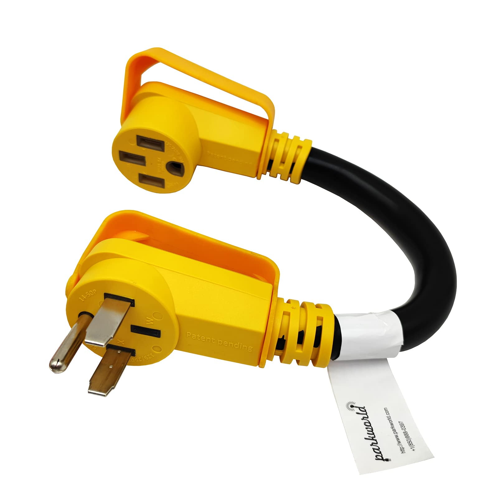 Parkworld 66518 NEMA 14-30P or 14-60P to 14-50R Adapter Cord Only for EV Charger, Output 50A 125V/250V
