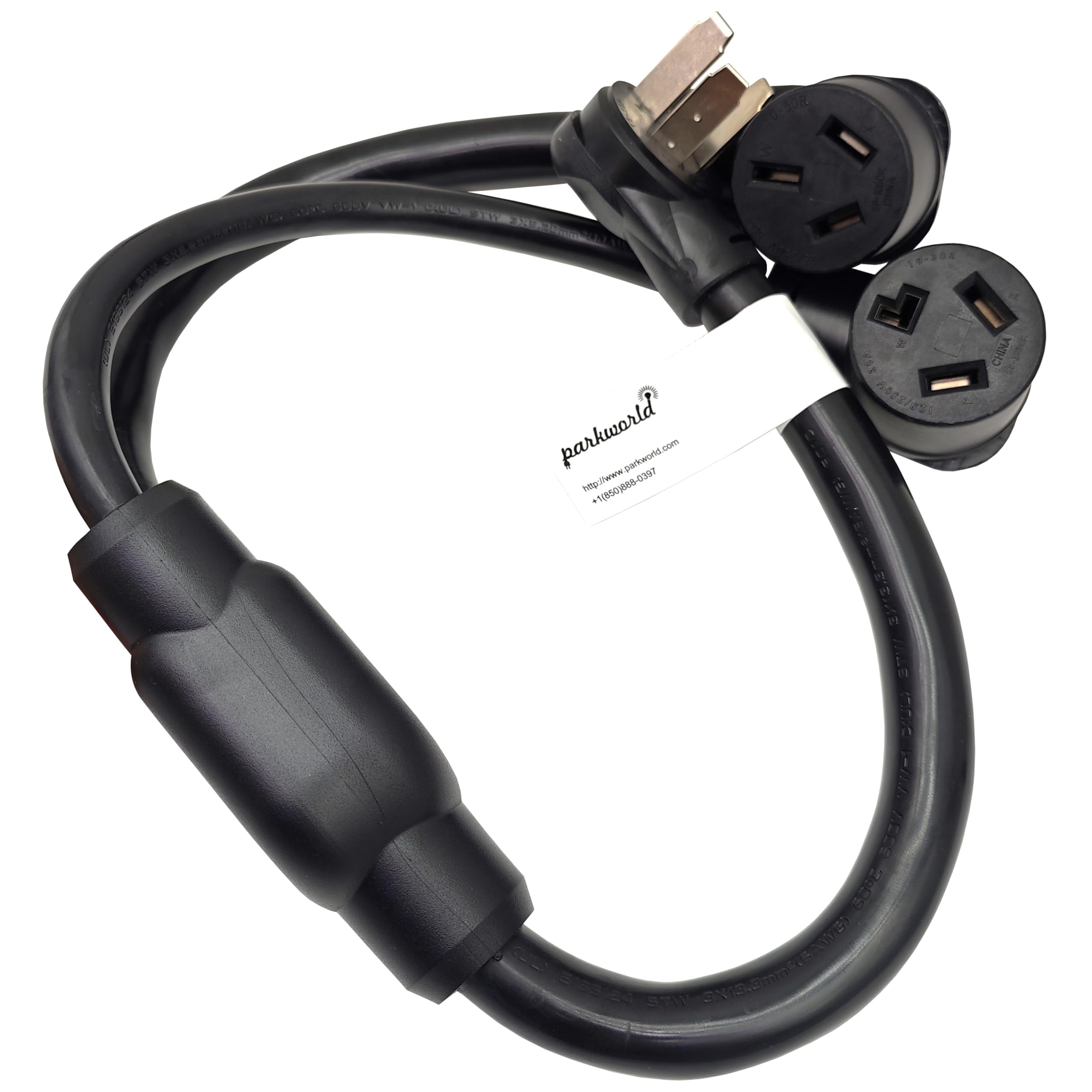 Parkworld 68000A NEMA 10-50P to 10-30R and 10-50R Spliiter Adapter Cord. Oven or Stove Plug split to Dryer 10-30 Outlet