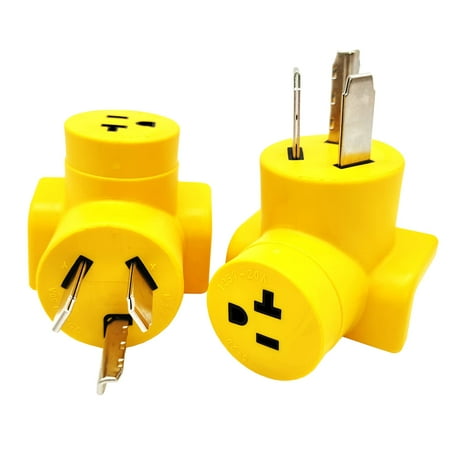 Parkworld 68055 EV Adapter NEMA 10-30P to 5-20R T-Blade 5-15R One Piece Compact Adapter for EV Charger Output 20A 250V