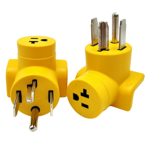 Parkworld 68062 EV Adapter NEMA 14-30P to 5-20R T-Blade 5-15R One Piece Compact Adapter for EV Charger Output 20A 250V