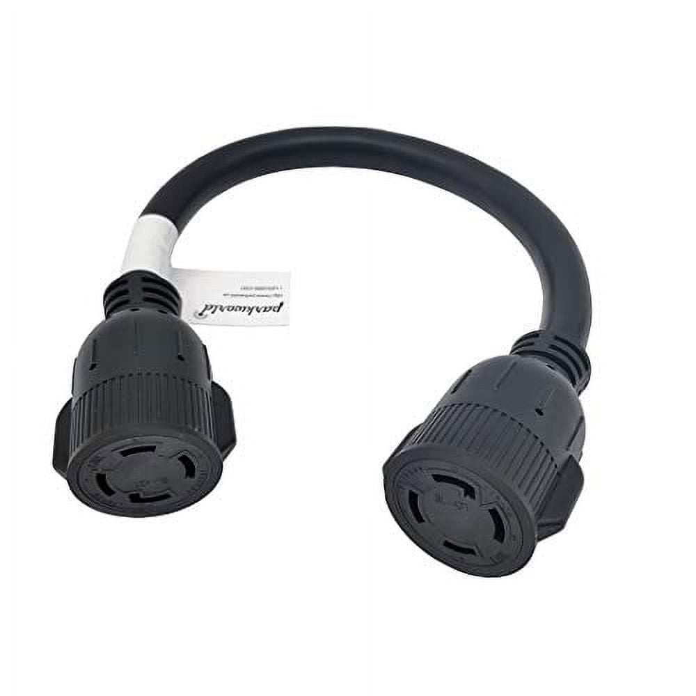 Parkworld 68345 Generator NEMA L14-30R to L14-30R, 4 Prong 30 AMP Female to Female Adapter Cord 18 inch