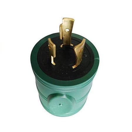 Parkworld 691777 20 AMP Power Adapter 3-Prong Generator Locking L5-20 Male Plug to RV TT-30 Female Receptacle, Green compact style adapter