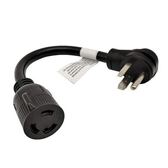 Parkworld 691821 Adapter Cord Welder 50 Amp 6-50P Male right angle to 30 Amp L6-30R Locking Connector Female