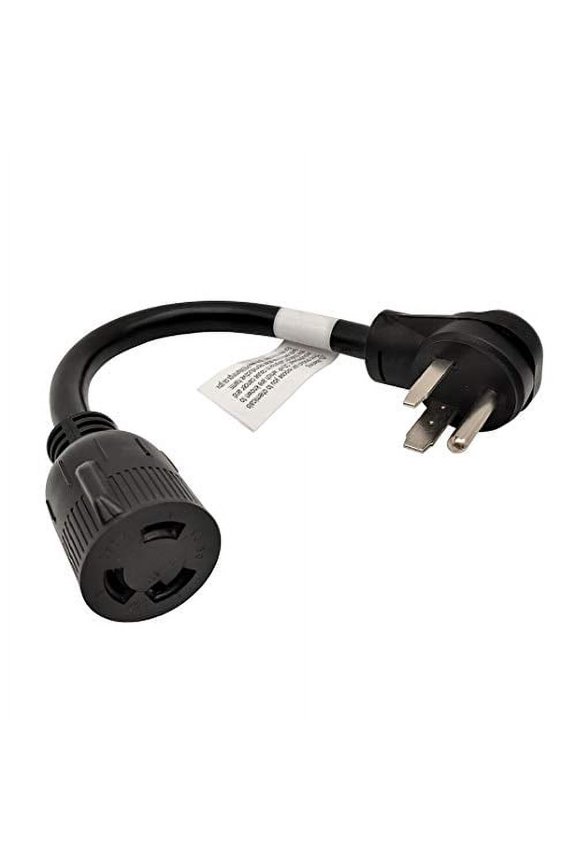 691821 Adapter Cord Welder 50 Amp 6-50P Male right angle to 30 Amp L6-30R Locking Connector Female