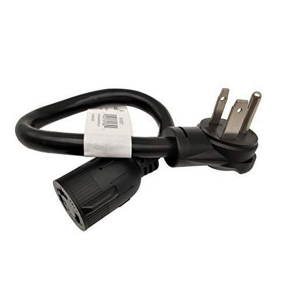 Parkworld 691821A Adapter Cord Welder 50 Amp 6-50P Male right angle to 30 Amp L6-30R Locking Connector Female(1.5FT) 691821-18IN