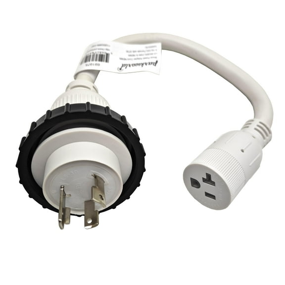Parkworld 691975W RV Pigtail, Shore Power 30A Male L5-30P to 5-20R T-Blade Female, Dogbone Adapter Power Cord, Twist Lock L5-30 Plug to 5-15 (1.5FT)
