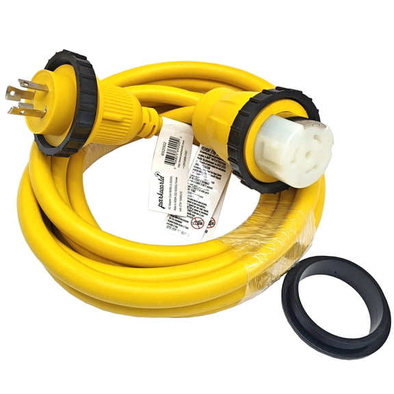 Parkworld 692002B Shore Power Adapter Cord RV 30A L5-30P Male to Marine 50A SS2-50R Female (Two hots bridged) (16FT)