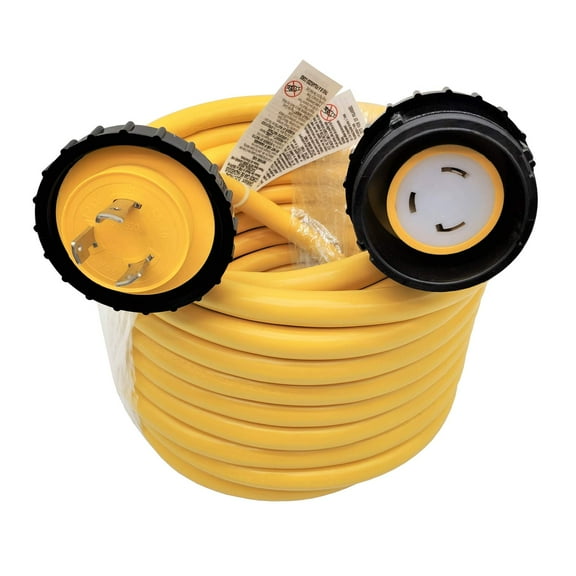 Parkworld 692316Y Shore Power 30A NEMA L5-30 Extension Cord Female Yellow (50FT)