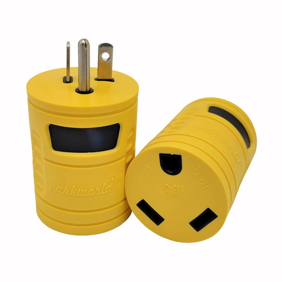 Parkworld 692347 Generator 20 AMP to RV 30A Power Adapter 3-Prong Generator 5-20P Male Plug to RV TT-30R Female Receptacle