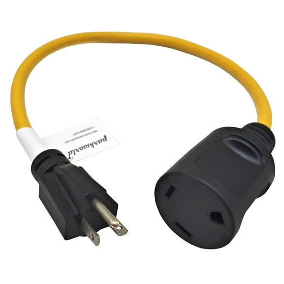 Parkworld 78868 NEMA 6-20P to TT-30R Straight RV 30A Outlet, Output 2- Amp 125 Volt 2500 Watts, 2FT