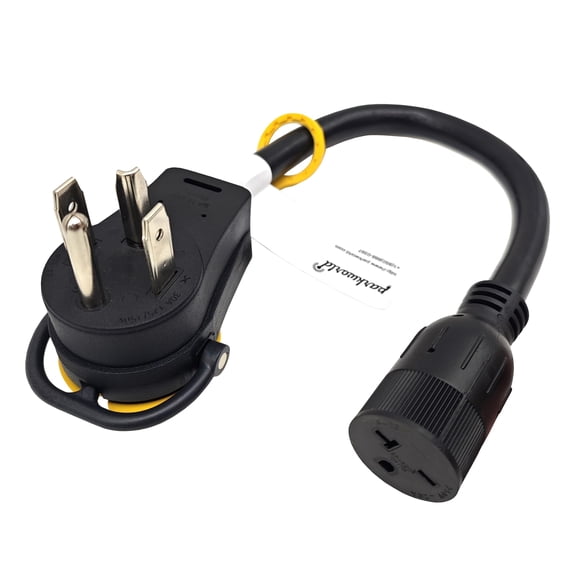 Parkworld 79346 Dryer Piggy-Back Adapter Splitter Cord NEMA 14-30P to 14-30R 30A 125V/250V & 6-20R 20A 250V 1.5 Feet