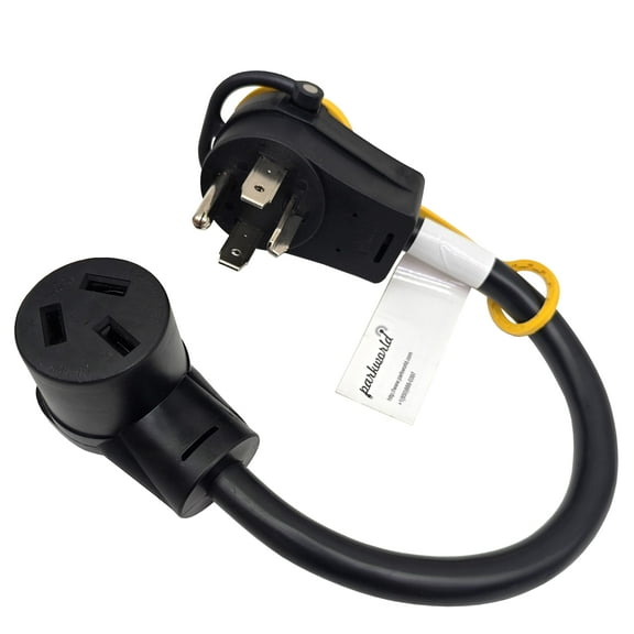 Parkworld 79384 Dryer Piggy-Back Adapter Splitter Cord NEMA 14-30P to 14-30R 30A 125V/250V & 10-50R 30A 125V/250V 1.5 Feet