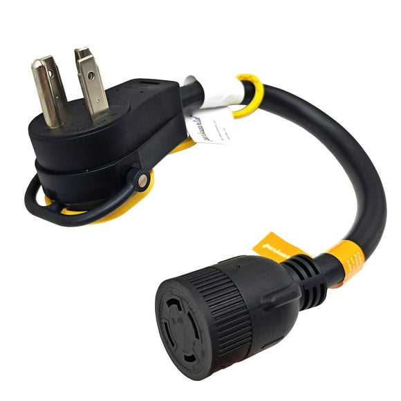 Parkworld 79438 Dryer Piggy-Back Adapter Splitter Cord NEMA 14-30P to 14-30R 30A 125V/250V & L14-30R 30A 125V/250V 1.5 Feet