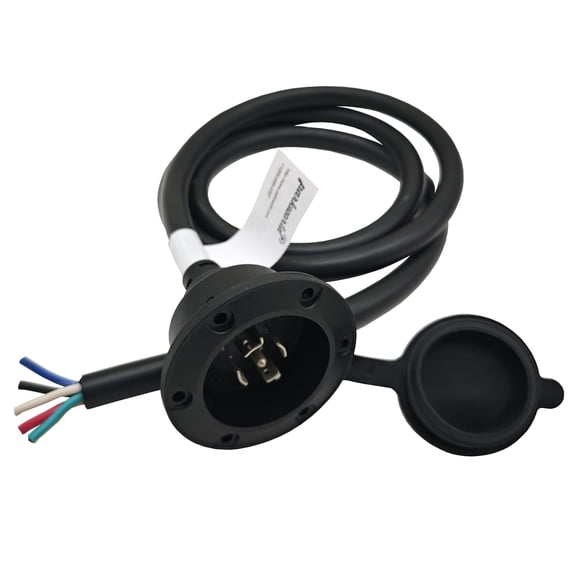 Parkworld 79742 NEMA L21-20 Port Plug Assembly Power Inlet NEMA L21-20P Molded with 12AWG Power Cord 6FT